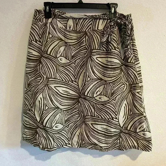 Talbots Irish Linen Faux Wrap Lined Skirt Size 16 Casual Versatile Business - Picture 1 of 4